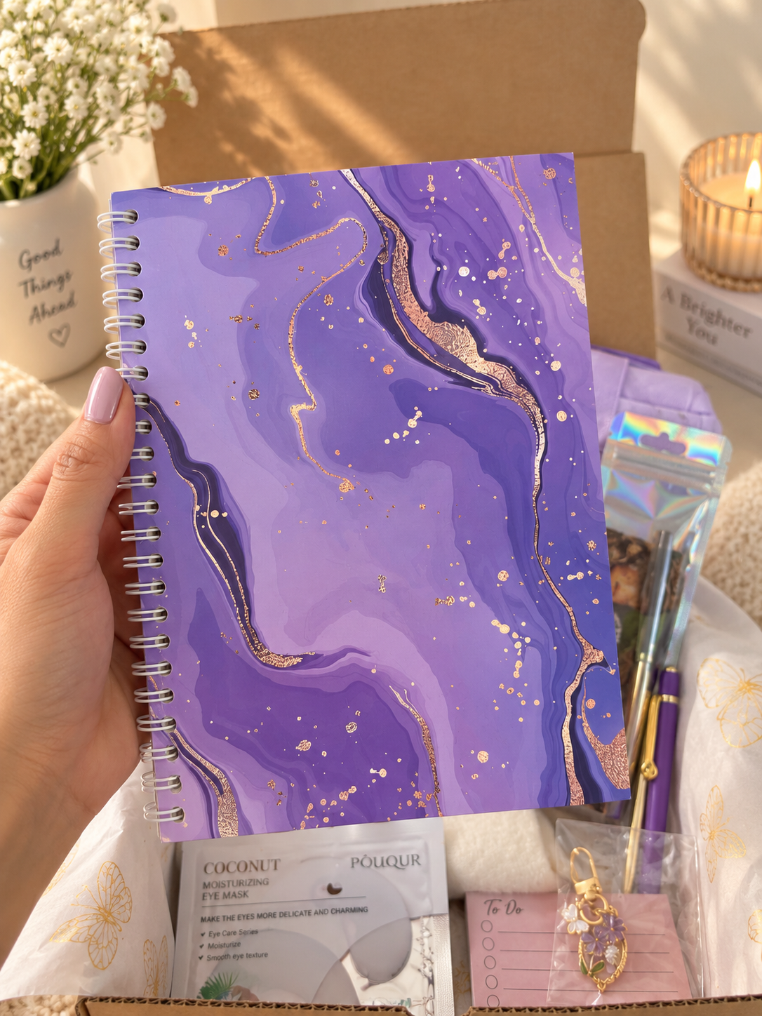 Purple Marble Cozy Journal Bundle💜