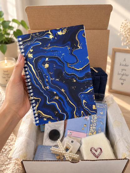 Navy Marble Cozy Journal Bundle 💙