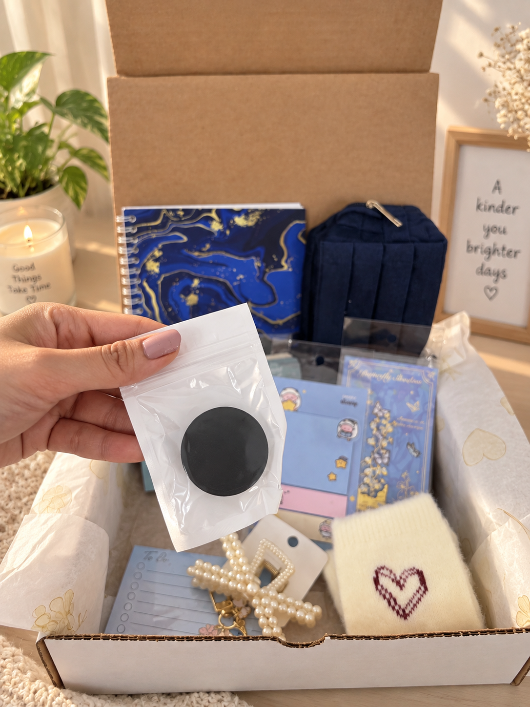 Navy Marble Cozy Journal Bundle 💙