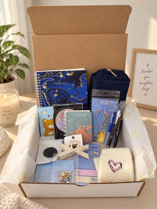 Navy Marble Cozy Journal Bundle 💙
